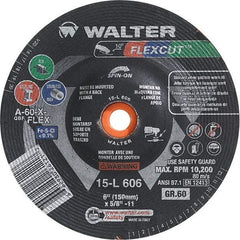 WALTER Surface Technologies - 6" Diam, 60 Grit Surface Grinding Wheel - Aluminum Oxide/Silicon Carbide Blend, Resinoid Bond - A1 Tooling