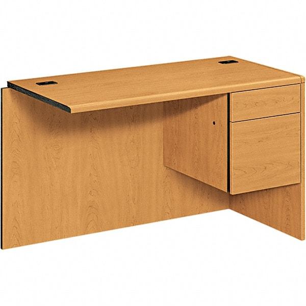 Hon - High-Pressure Laminate Workstation Desk with Center Drawer - 48" Wide x 24" Deep x 29-1/2" High, Harvest - A1 Tooling