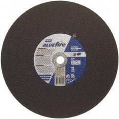 Norton - 16" 30 Grit Zirconia Alumina Cutoff Wheel - 5/32" Thick, 1" Arbor, 3,820 Max RPM, Use with Stationary Tools - A1 Tooling