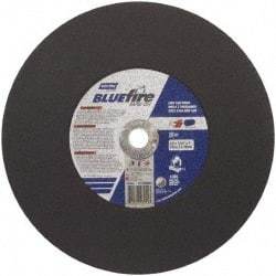 Norton - 14" 36 Grit Zirconia Alumina Cutoff Wheel - 7/64" Thick, 1" Arbor, 4,365 Max RPM, Use with Stationary Tools - A1 Tooling