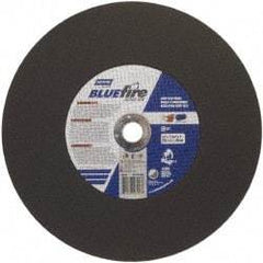 Norton - 14" 36 Grit Zirconia Alumina Cutoff Wheel - 7/64" Thick, 1" Arbor, 4,365 Max RPM, Use with Stationary Tools - A1 Tooling