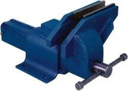 Gibraltar - 6" Jaw Width, 6" Opening Capacity, 3-5/8" Throat Depth, Steel Stationary Bench Vise - Bolt Down Base Attachment - A1 Tooling