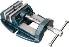 Gibraltar - 5" Jaw Opening Capacity x 2" Throat Depth, Horizontal Drill Press Vise - 5" Wide x 2" High Jaw, Stationary Base, Standard Speed, 12" OAL x 3" Overall Height, Cast Iron - A1 Tooling