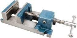 Gibraltar - 6" Jaw Opening Capacity x 2" Throat Depth, Drill Press Vise - 6" Wide Jaw, Stationary Base, Rapid Acting, 16-1/2" OAL x 3" Overall Height, Cast Iron - A1 Tooling