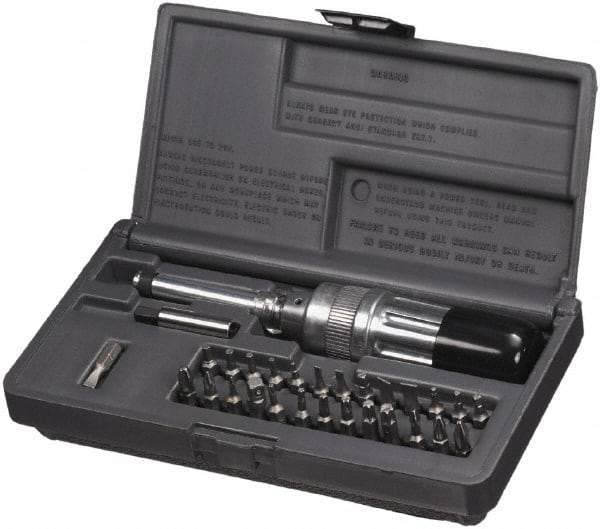 SK - 29 Piece, 2 to 36 In/Lb, Industrial Adjustable Torque Limiting Screwdriver Kit - 1/4" Drive - A1 Tooling