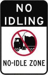 NMC - "No Idle Zone", 18" Long x 12" Wide, Aluminum Safety Sign - Use for Workplace/Safety - A1 Tooling