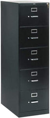 Hon - 26" Wide x 60" High x 26-1/2" Deep, 5 Drawer Vertical File with Lock - Steel, Black - A1 Tooling