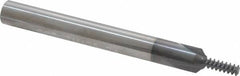 Scientific Cutting Tools - #10-24 Thread, 1/4" Shank Diam, TiAlN Coating, Solid Carbide Straight Flute Thread Mill - 3 Flutes, 2-1/2" OAL, #8 Min Noml Diameter - A1 Tooling