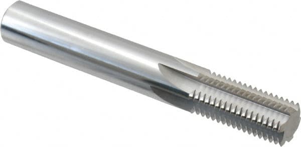 Scientific Cutting Tools - 5/8-16 Thread, 1/2" Shank Diam, Bright Coating, Solid Carbide Straight Flute Thread Mill - 6 Flutes, 3-1/2" OAL, 5/8" Min Noml Diameter - A1 Tooling