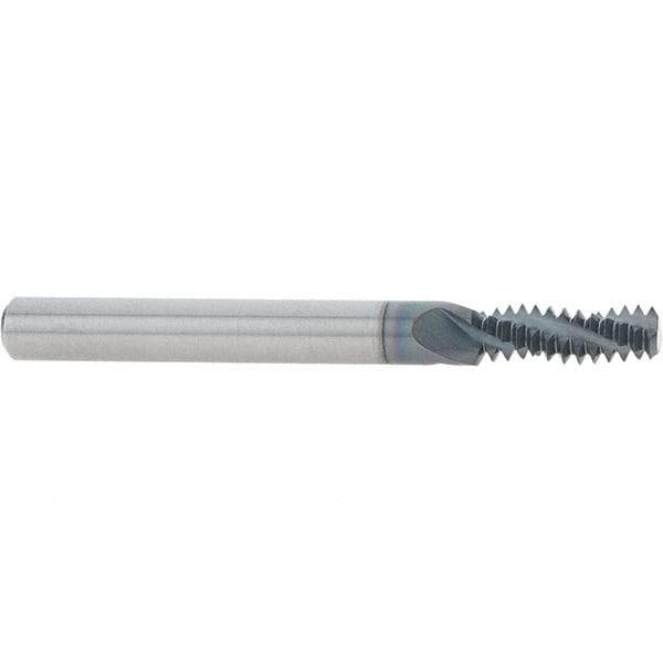 Scientific Cutting Tools - 5/16-18 UNC, 0.235" Cutting Diam, 3 Flute, Solid Carbide Helical Flute Thread Mill - Internal/External Thread, 0.689" LOC, 2-1/2" OAL, 1/4" Shank Diam - A1 Tooling