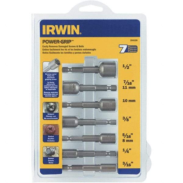 Irwin - 7 Piece Screw & Nut Extractor Set - 1/2 to 3/16 Size Range - A1 Tooling