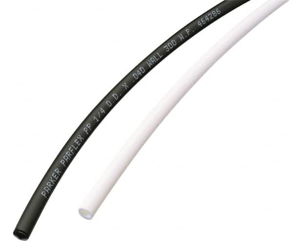 Parker - 3/16" ID x 5/16" OD, 1/16" Wall Thickness, 500' Long, Polypropylene Tube - White, 350 Max psi, 0 to 200°F - A1 Tooling