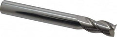 Accupro - 1/2", 1" LOC, 1/2" Shank Diam, 4" OAL, 3 Flute, Solid Carbide Square End Mill - Single End, Uncoated, Spiral Flute, 40° Helix, Centercutting, Right Hand Cut, Right Hand Flute - A1 Tooling