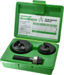 Greenlee - 6 Piece, 2" Punch Hole Diam, Manual Knockout Set - Round Punch, 10 Gage Mild Steel - A1 Tooling