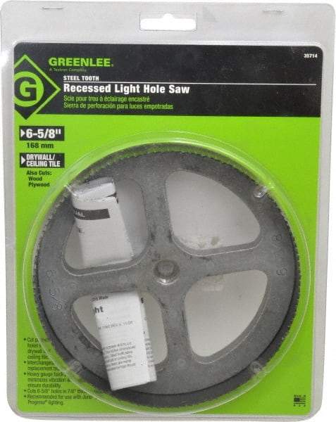 Greenlee - 6-5/8" Diam, 7/8" Cutting Depth, Hole Saw - High Speed Steel Saw - A1 Tooling