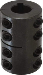 Climax Metal Products - 20mm Inside x 42mm Outside Diam, Metric Two Piece Clamping Rigid Coupling with Keyway - 65mm Long x 6mm Keyway Width x 2.8mm Keyway Depth - A1 Tooling