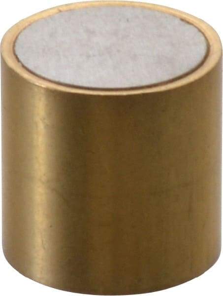 Eclipse - 1/2" Diam x 1/2" High, 0.23 Lb Average & 0.45 Lb Max Pull Force, Brass Alnico Shielded Magnet - 798.8°F Max Operating Temp, 0.032" Wall Thickness, Grade 5 Alnico - A1 Tooling