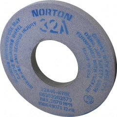 Norton - 12" Diam x 5" Hole x 1" Thick, K Hardness, 46 Grit Surface Grinding Wheel - Aluminum Oxide, Type 1, Coarse Grade, 2,070 Max RPM, Vitrified Bond, No Recess - A1 Tooling