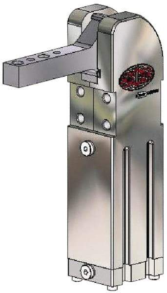 De-Sta-Co - 531 Lb Inner Hold Capacity, Vert Mount, Air Power Hold-Down Toggle Clamp - M5 Port, 90° Bar Opening, 119mm Height Under Bar - A1 Tooling