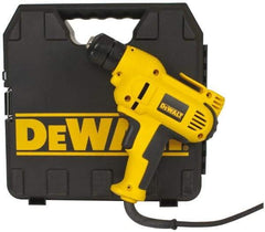 DeWALT - 3/8" Keyless Chuck, 2,500 RPM, Pistol Grip Handle Electric Drill - 8 Amps, Reversible, Includes Kit Box - A1 Tooling