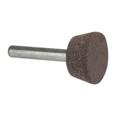 Grier Abrasives - 1 x 1/2" Head Diam x Thickness, A33, Inverted Cone Flat End, Aluminum Oxide Mounted Point - A1 Tooling