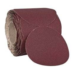 3M - 6" Diam, 60 Grit Ceramic Adhesive PSA Disc - Medium Grade, Red, F Weighted Backing, Flexible, Use with Random Orbital Sanders - A1 Tooling