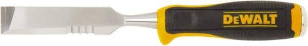 DeWALT - 11" OAL x 1" Blade Width Wood Chisel - 1" Tip, 1" Stock, High-Impact Polypropylene & Rubber Handle - A1 Tooling