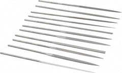 Grobet - 12 Piece Swiss Pattern File Set - 6-1/4" Long, 2 Coarseness, Set Includes Barrette, Crossing, Equalling, Half Round, Knife, Marking, Round, Round Edge Joint, Slitting, Square, Three Square, Warding - A1 Tooling