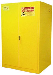 Eagle - 2 Door, 2 Shelf, Yellow Steel Standard Safety Cabinet for Flammable and Combustible Liquids - 65" High x 43" Wide x 34" Deep, Manual Closing Door, 3 Point Key Lock, 90 Gal Capacity - A1 Tooling