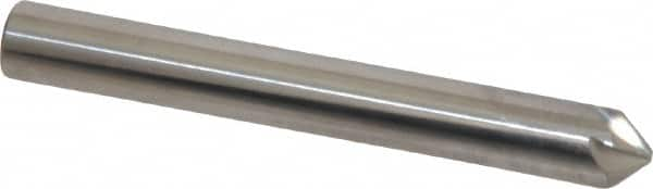 Made in USA - 1/4" Head Diam, 1/4" Shank Diam, 6 Flute 90° Solid Carbide Countersink - Bright Finish, 2" OAL, 0.046" Nose Diam, Single End, Straight Shank, Right Hand Cut - A1 Tooling