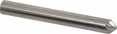 Made in USA - 1/4" Head Diam, 1/4" Shank Diam, 6 Flute 90° Solid Carbide Countersink - Bright Finish, 2" OAL, 0.046" Nose Diam, Single End, Straight Shank, Right Hand Cut - A1 Tooling