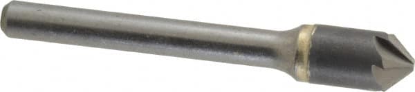 Made in USA - 3/8" Head Diam, 1/4" Shank Diam, 6 Flute 90° Solid Carbide Countersink - A1 Tooling