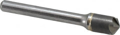 Made in USA - 3/8" Head Diam, 1/4" Shank Diam, 6 Flute 120° Solid Carbide Countersink - Bright Finish, 2-1/2" OAL, 0.062" Nose Diam, Single End, Straight Shank, Right Hand Cut - A1 Tooling