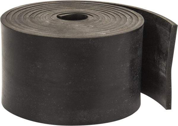 Made in USA - 1/8" Thick x 2" Wide x 60" Long, Plain Backed Neoprene Rubber Strip - Stock Length, 60 Shore A Durometer, 2,500 psi Tensile Strength, -40 to 225°F, Black - A1 Tooling