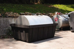 Eagle - 635 Gal Sump, 10,000 Lb Capacity, 1 Drum, Polyethylene Spill Deck or Pallet - 88" Long x 62" Wide x 33" High, Black, Horizontal, 1 Tank Drum Configuration - A1 Tooling