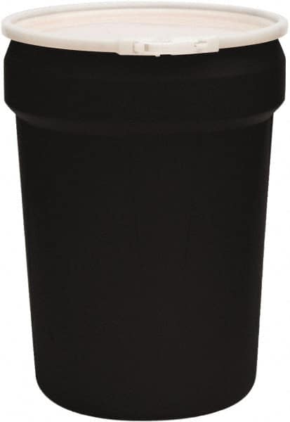 Eagle - 30 Gallon Black Tapered Cylinder Polyethylene Open Head Drum - 28-1/2" High x 21" Diam - A1 Tooling