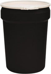 Eagle - 30 Gallon Black Tapered Cylinder Polyethylene Open Head Drum - 28-1/2" High x 21" Diam - A1 Tooling