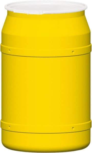 Eagle - 55 Gallon Yellow Cylindrical Polyethylene Open Head Drum - 36-3/8" High x 23" Diam - A1 Tooling