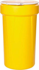 Eagle - 55 Gallon Yellow Tapered Cylinder Polyethylene Open Head Drum - 39-1/8" High x 23-3/4" Diam - A1 Tooling