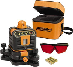 Johnson Level & Tool - 800' (Exterior) Measuring Range, 1/4" at 100' Accuracy, Manual-Leveling Rotary Laser - 150 to 300 RPM, 2 Beams, AA Battery Included - A1 Tooling