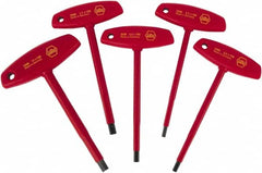 Wiha - 5 Piece, T-Handle Cushion Grip Hex Key Set - 4 to 10mm Range, Chrome Vanadium Molybdenum - A1 Tooling