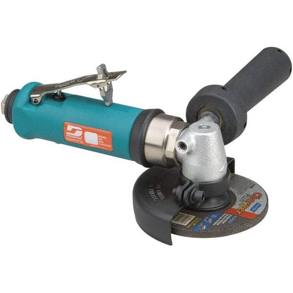 Dynabrade - 4" Wheel Diam, 13,500 RPM, Pneumatic Angle & Disc Grinder - 3/8-24 Spindle, 40 CFM, Rear Exhaust - A1 Tooling