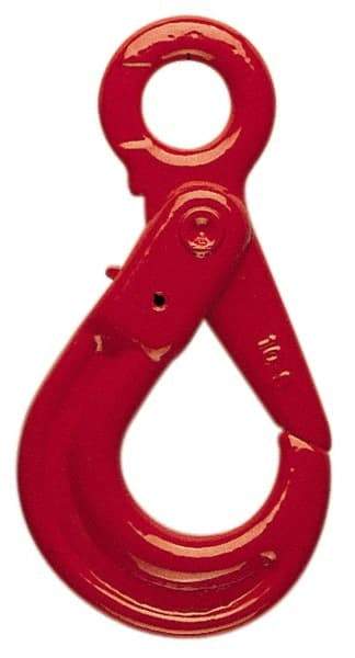 Pewag - 4,500 Lb Capacity, Chain Grade 80, Alloy Steel Eye Hook - 4-31/32" Reach, 23/64" Eye ID, 9/32" Chain Diam, Dacromet - A1 Tooling