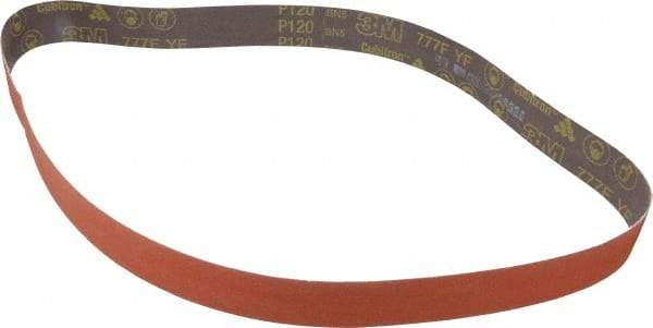 3M - 2" Wide x 60" OAL, 120 Grit, Ceramic Abrasive Belt - Ceramic, Fine, Coated, YF Weighted Cloth Backing, Wet/Dry, Series 777F - A1 Tooling