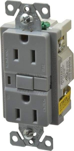 Cooper Wiring Devices - 1 Phase, 5-15R NEMA, 125 VAC, 15 Amp, Self Grounding, GFCI Receptacle - 2 Pole, Back and Side Wiring, Tamper Resistant, Specification Grade - A1 Tooling