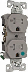 Cooper Wiring Devices - 125 VAC, 20 Amp, 5-20R NEMA Configuration, Gray, Hospital Grade, Self Grounding Duplex Receptacle - 1 Phase, 2 Poles, 3 Wire, Flush Mount, Chemical, Impact and Tamper Resistant - A1 Tooling