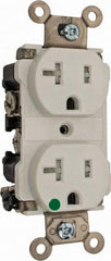 Cooper Wiring Devices - 125 VAC, 20 Amp, 5-20R NEMA Configuration, White, Hospital Grade, Self Grounding Duplex Receptacle - 1 Phase, 2 Poles, 3 Wire, Flush Mount, Chemical, Impact and Tamper Resistant - A1 Tooling