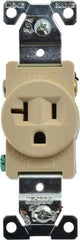 Cooper Wiring Devices - 125 VAC, 20 Amp, 5-20R NEMA Configuration, Ivory, Industrial Grade, Self Grounding Single Receptacle - 1 Phase, 2 Poles, 3 Wire, Flush Mount, Chemical, Heat and Impact Resistant - A1 Tooling