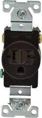 Cooper Wiring Devices - 250 VAC, 20 Amp, 6-20R NEMA Configuration, Brown, Industrial Grade, Self Grounding Single Receptacle - 1 Phase, 2 Poles, 3 Wire, Flush Mount, Chemical, Heat and Impact Resistant - A1 Tooling