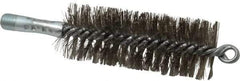 Schaefer Brush - 4-1/2" Brush Length, 1-3/4" Diam, Double Stem, Double Spiral Tube Brush - 7-1/4" Long, Stainless Steel, 1/4" NPSM Male Connection - A1 Tooling